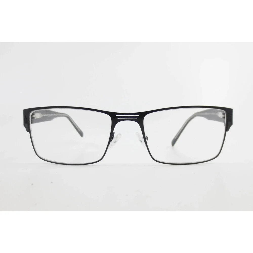 Black Rectangular Eyeglass Frames 57-18-150 Triple Bridge Modern Designer Style